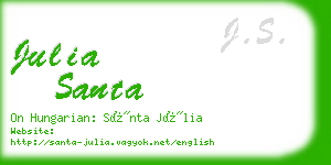 julia santa business card